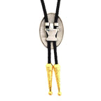Gold and Silver Masonic Bolo Tie Freemason Square and Compass Western Necklace
