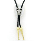 Gold and Silver Bolo Tie Western Patriotic Cowboy Necklace
