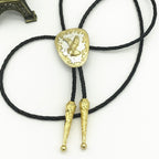 Gold and Silver Bolo Tie Western Patriotic Cowboy Necklace
