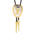Gold and Silver Bolo Tie Western Patriotic Cowboy Necklace