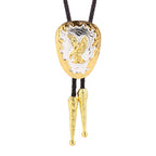 Gold and Silver Bolo Tie Western Patriotic Cowboy Necklace