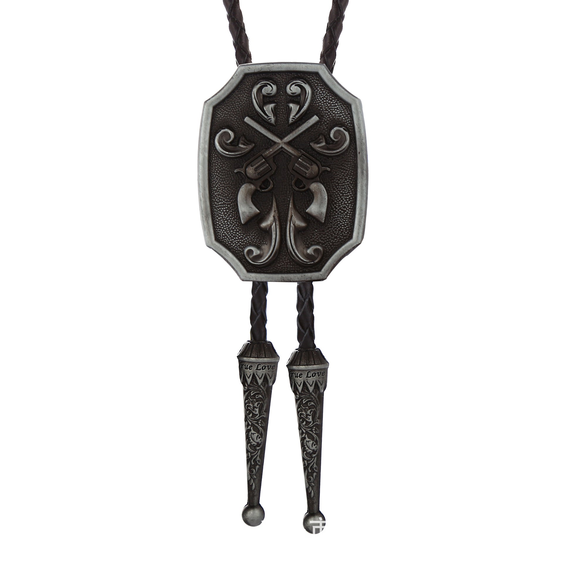 Ornate Pistol Bolo Tie Western Cowboy Formal Necklace