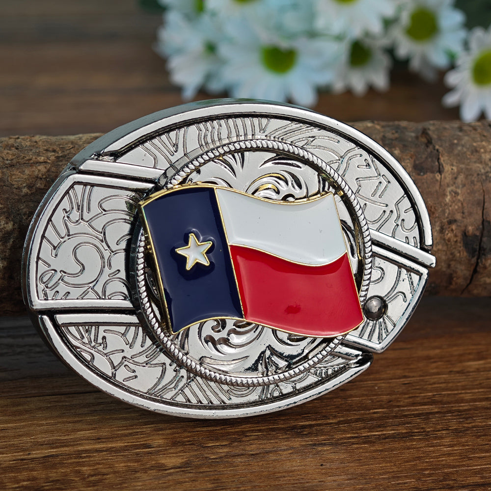 American Pride Belt Buckle Patriotic Western White Cowboy Buckle