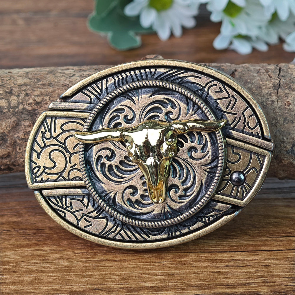 Antique Brass Rodeo Cowboy Western Belt Buckle
