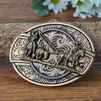 Antique Brass Rodeo Cowboy Western Belt Buckle