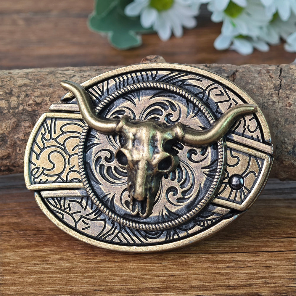 Antique Brass Rodeo Cowboy Western Belt Buckle