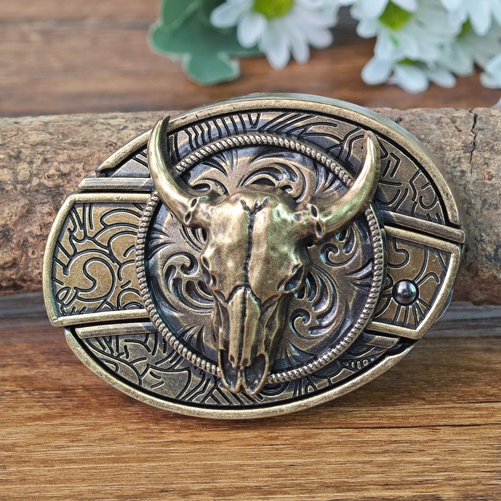 Antique Brass Rodeo Cowboy Western Belt Buckle