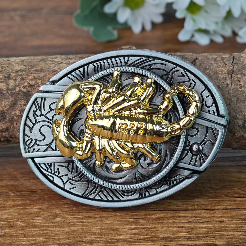 Antique Silver Western Cowboy Belt Buckle