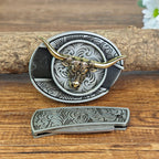 Antique Silver Western Cowboy Belt Buckle