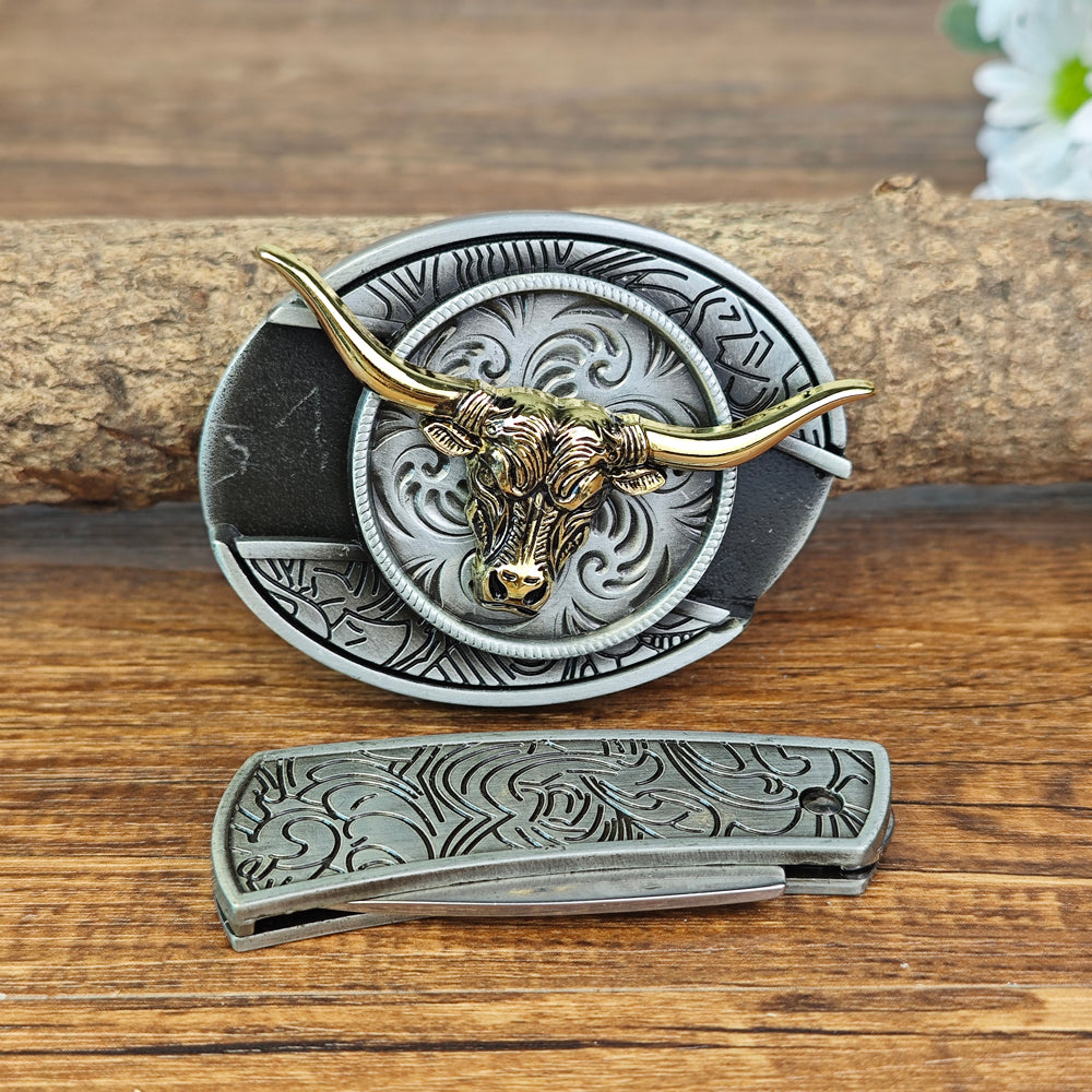 Antique Silver Western Cowboy Belt Buckle