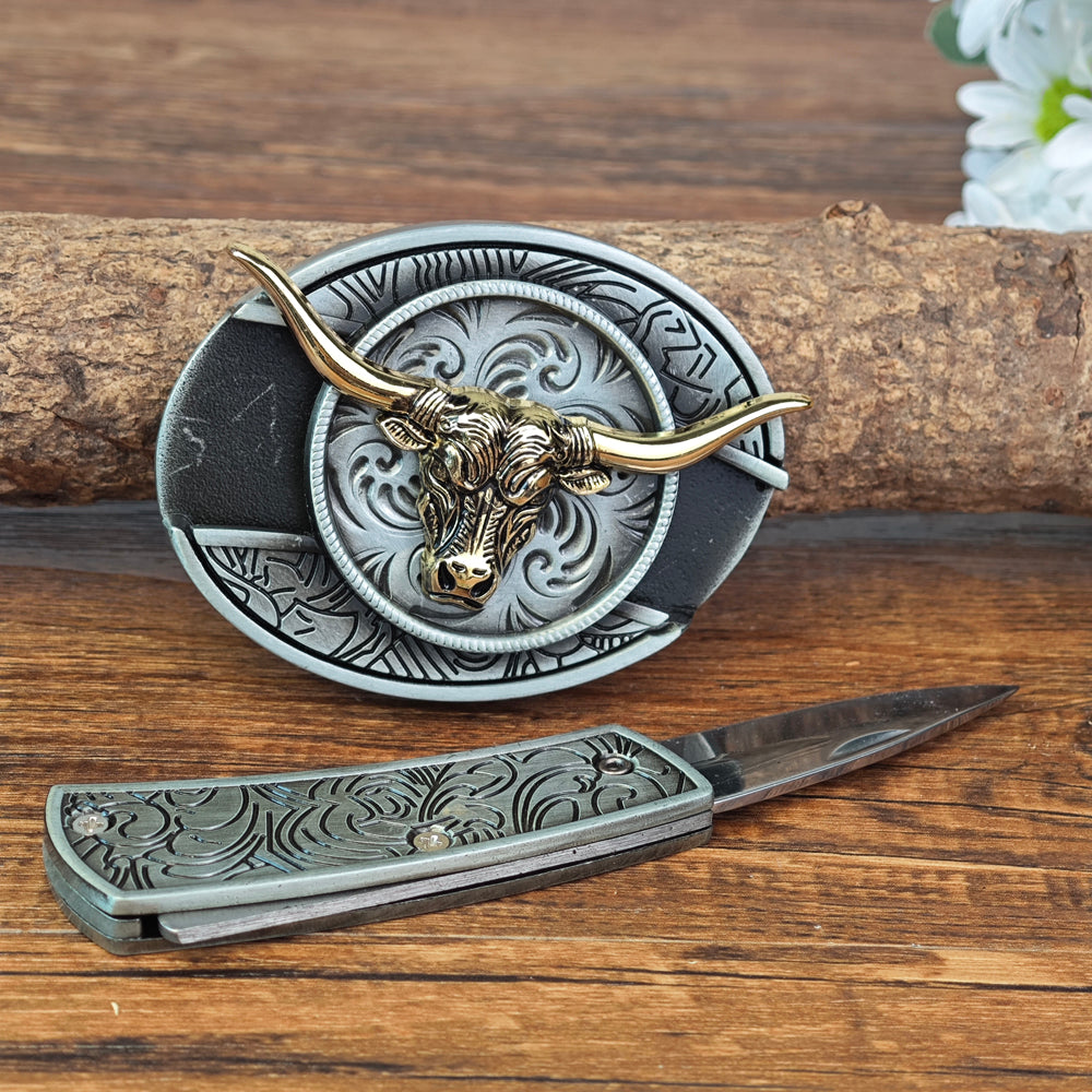 Antique Silver Western Cowboy Belt Buckle