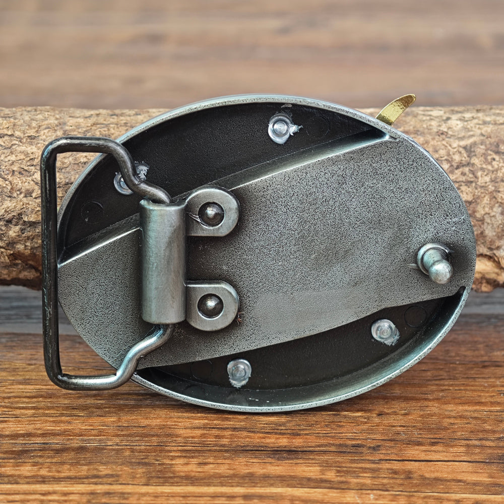 Antique Silver Western Cowboy Belt Buckle