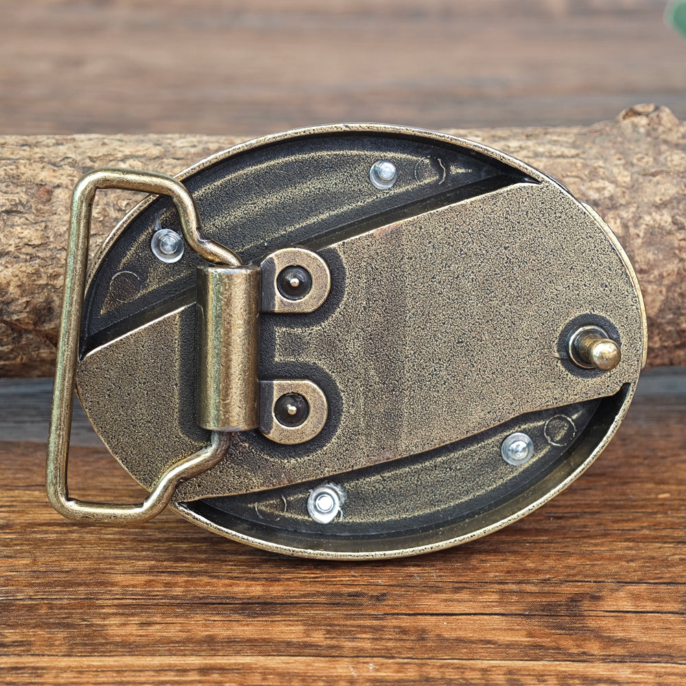 Antique Brass Rodeo Cowboy Western Belt Buckle