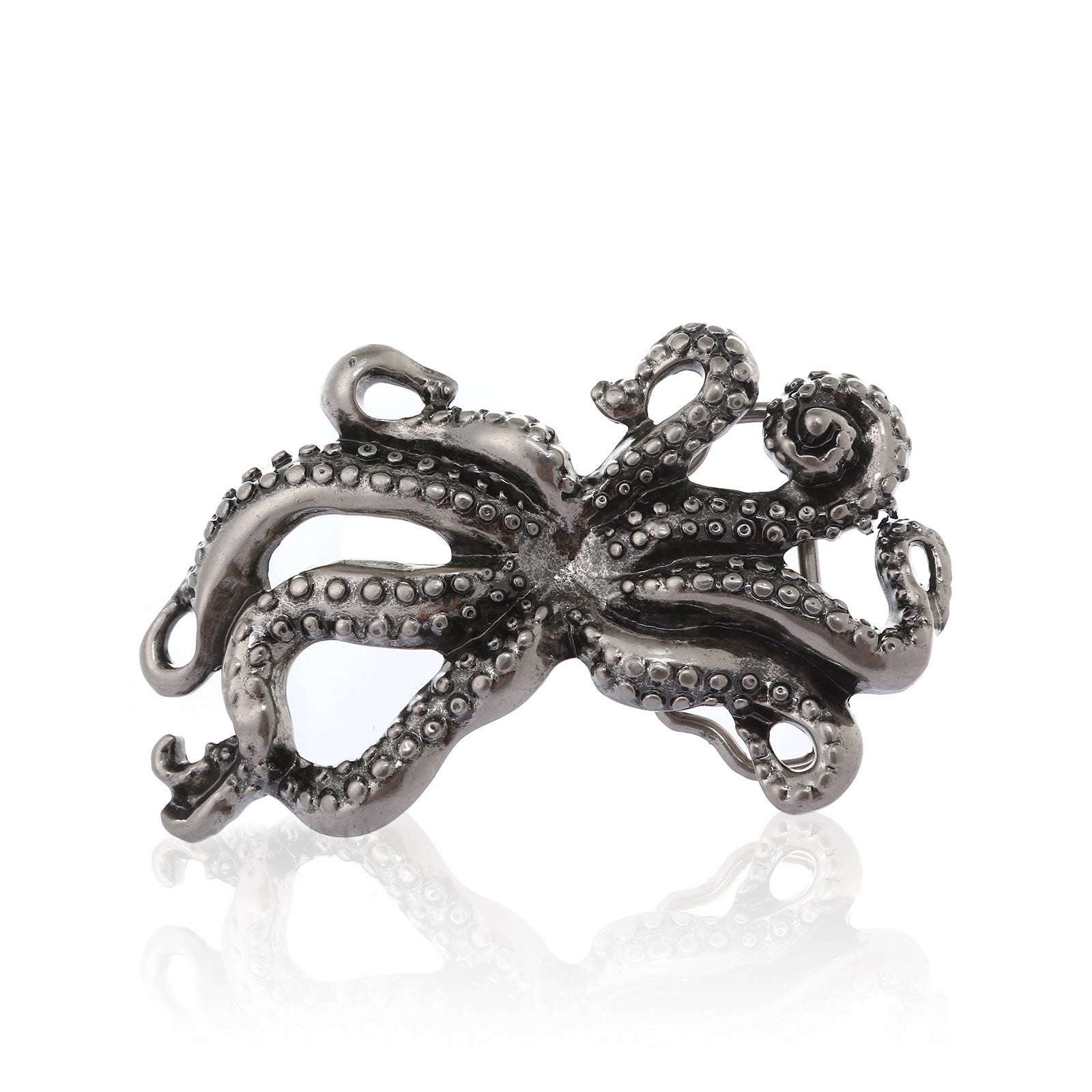 Antique Silver Octopus Belt Buckle for Men and Women