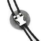 Vintage Brass Compass Star Bolo Tie Western Braided Leather Necklace