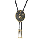 Celestial Bird Bolo Tie Western Boho Moon and Stars Necklace