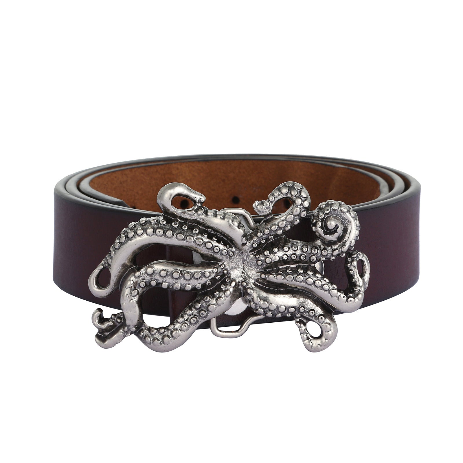 Antique Silver Octopus Belt Buckle for Men and Women
