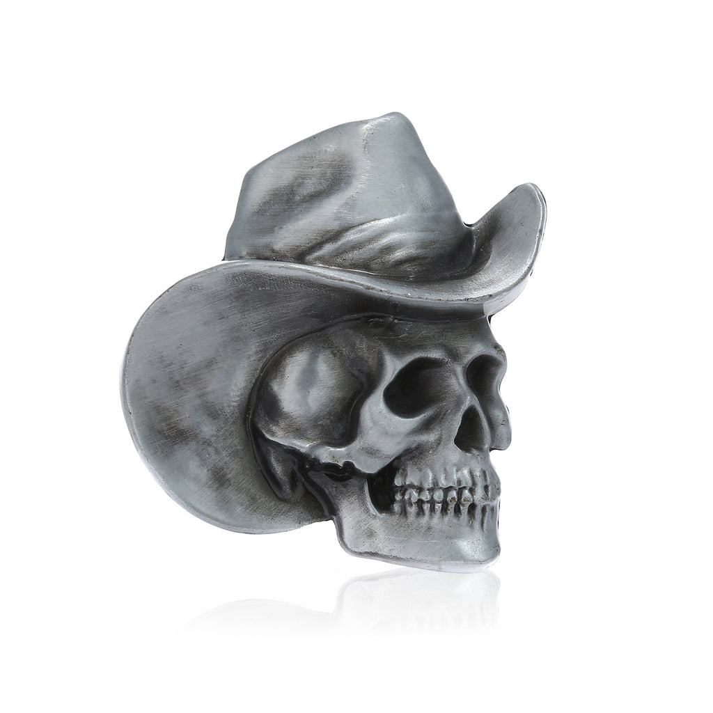 Cowboy Skull Belt Buckle Gothic Western Statement Accessory