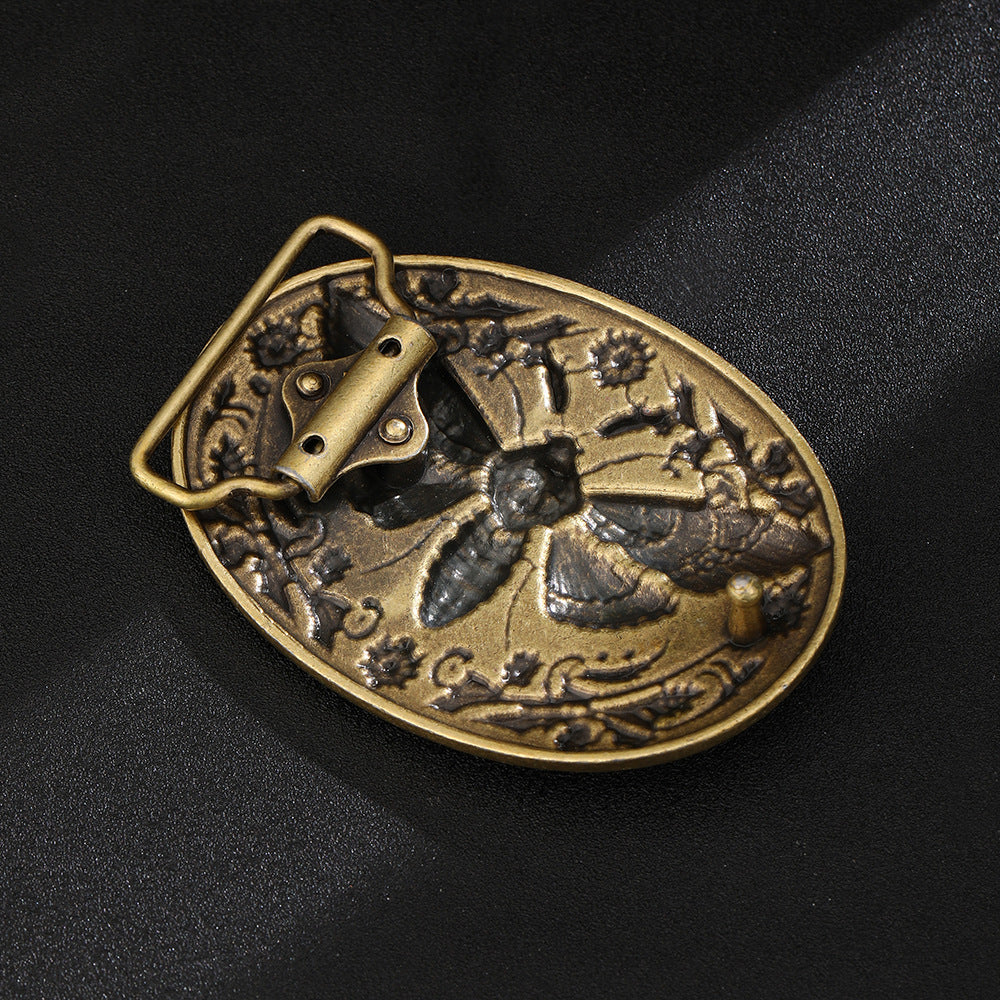 Death Moth Skull Belt Buckle Gothic Floral Western Biker