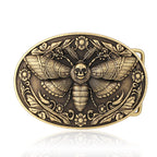 Death Moth Skull Belt Buckle Gothic Floral Western Biker