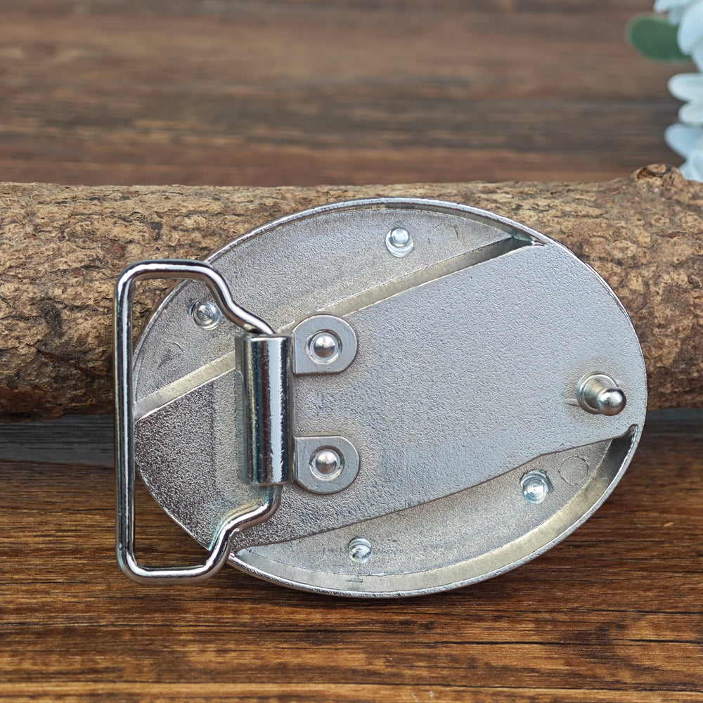 American Pride Belt Buckle Patriotic Western White Cowboy Buckle