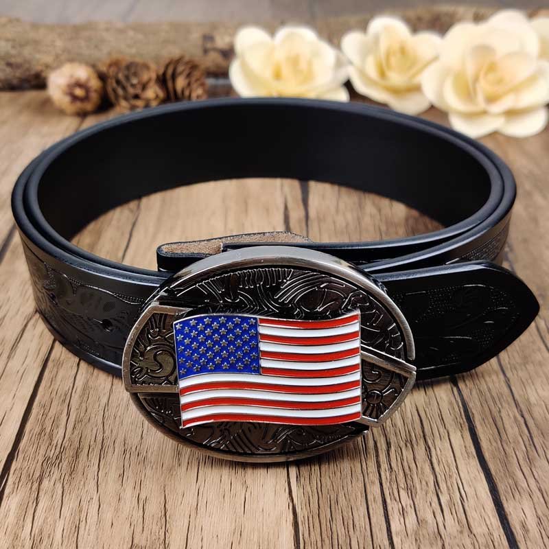 Cool Belt Buckle With Western Black Country Utility Belt