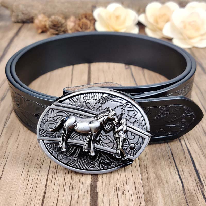 Cool Belt Buckle With Western Black Country Utility Belt