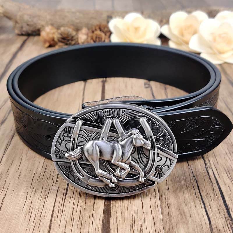 Cool Belt Buckle With Western Black Country Utility Belt