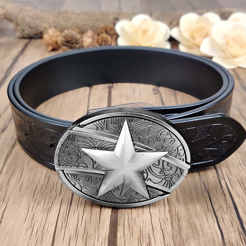 Cool Belt Buckle With Western Black Country Utility Belt