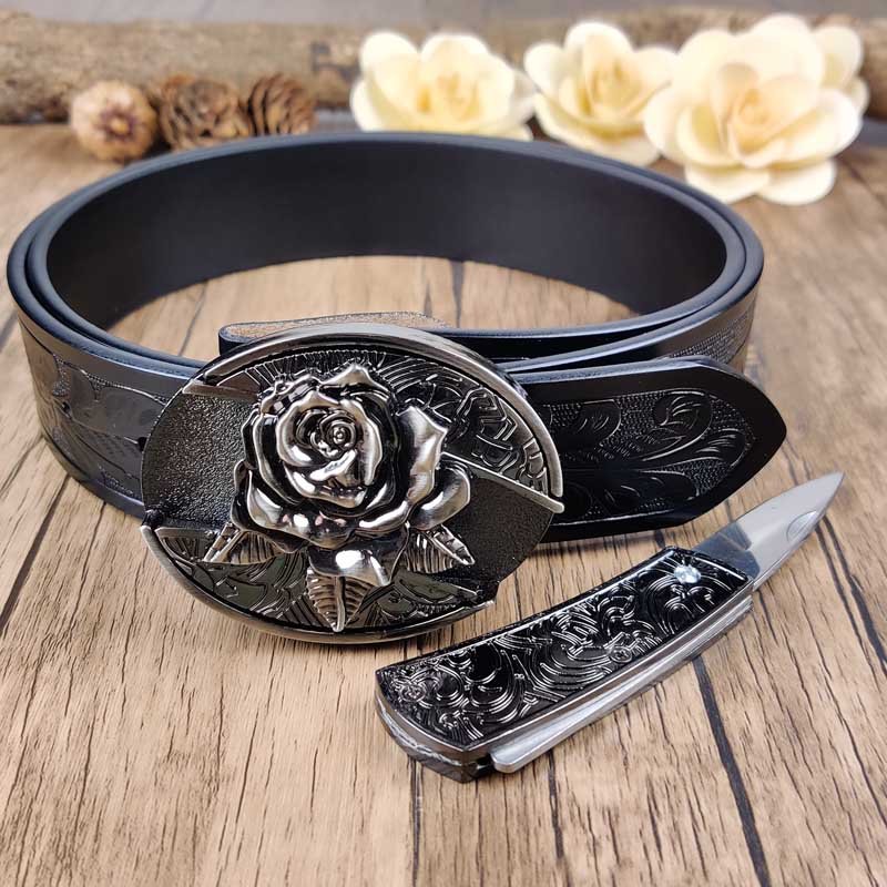 Cool Belt Buckle With Western Black Country Utility Belt