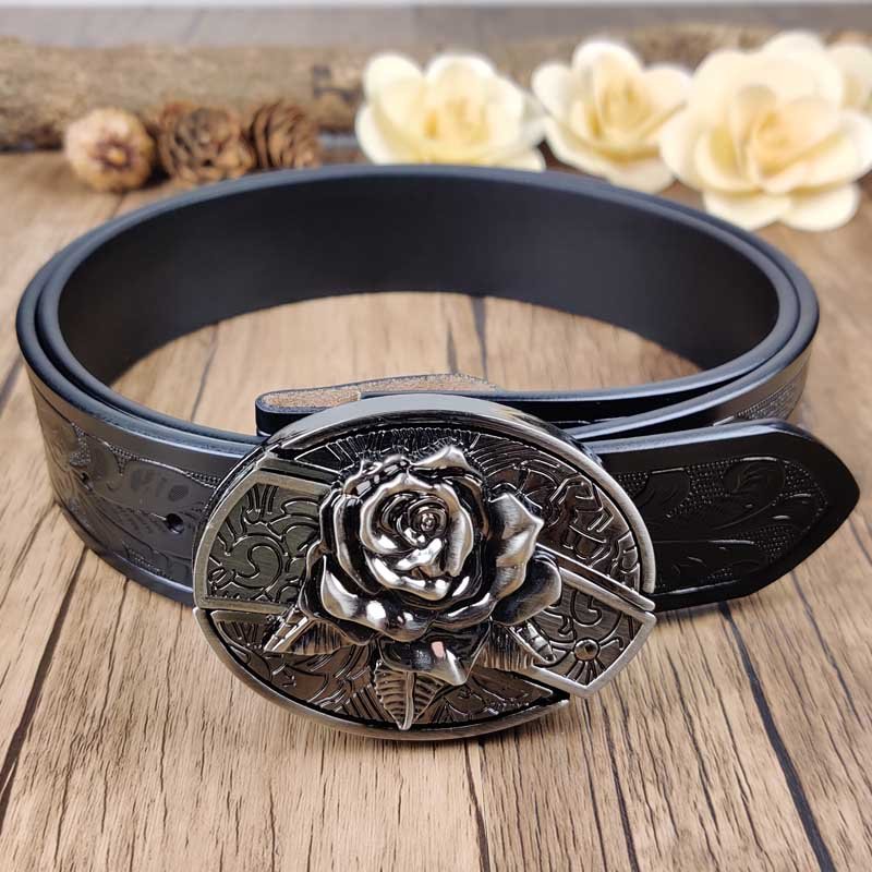 Cool Belt Buckle With Western Black Country Utility Belt