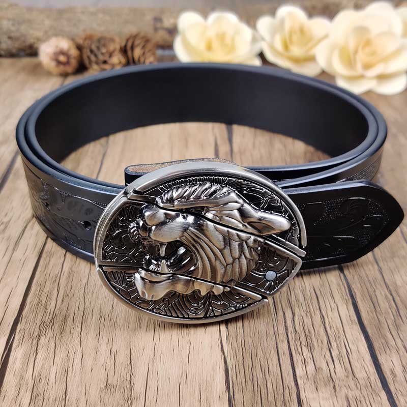 Cool Belt Buckle With Western Black Country Utility Belt