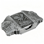 Eagle Trucker Belt Buckle with Lighter American Flag Bald