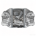 Eagle Trucker Belt Buckle with Lighter American Flag Bald