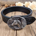Utility Black Belt with Cool Oval Belt Buckle