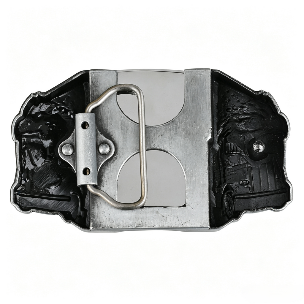 Triple Horse Belt Buckle with Lighter Western Wild Mustang