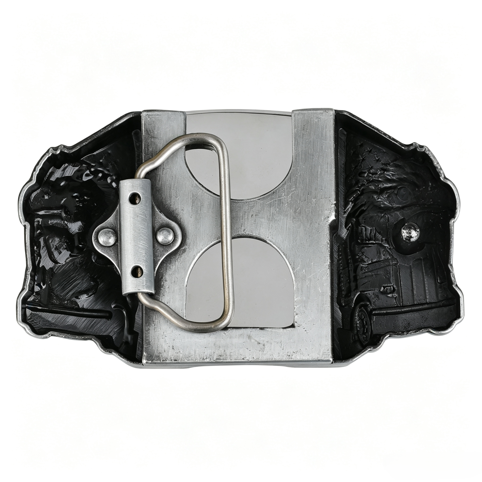 Triple Horse Belt Buckle with Lighter Western Wild Mustang