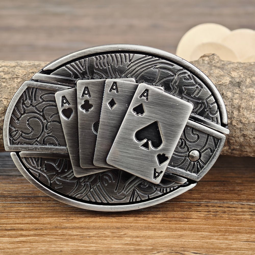 Metal Oval Cowboys Belt Buckle