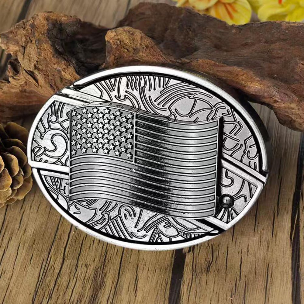 Metal Oval Cowboys Belt Buckle