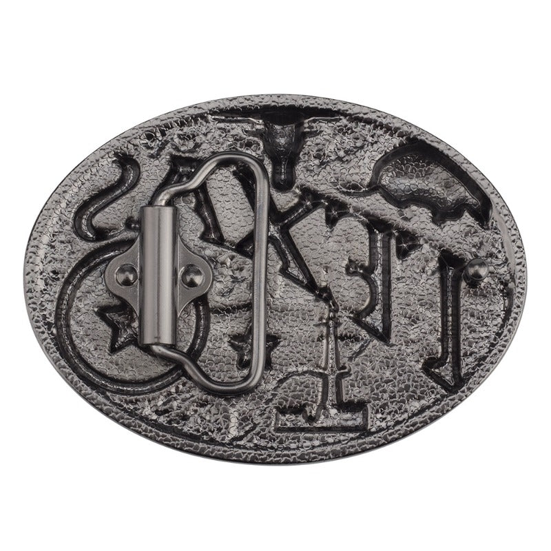 TEXAS Longhorn Pangolin Brown Western Belt Buckle