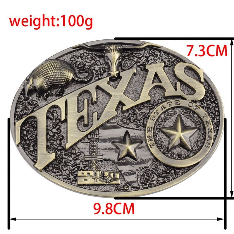 TEXAS Longhorn Pangolin Brown Western Belt Buckle