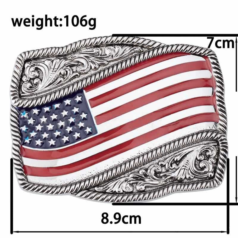 United States American Flag Western Belt Buckle