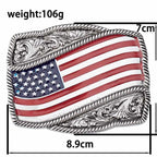 United States American Flag Western Belt Buckle