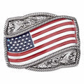 United States American Flag Western Belt Buckle
