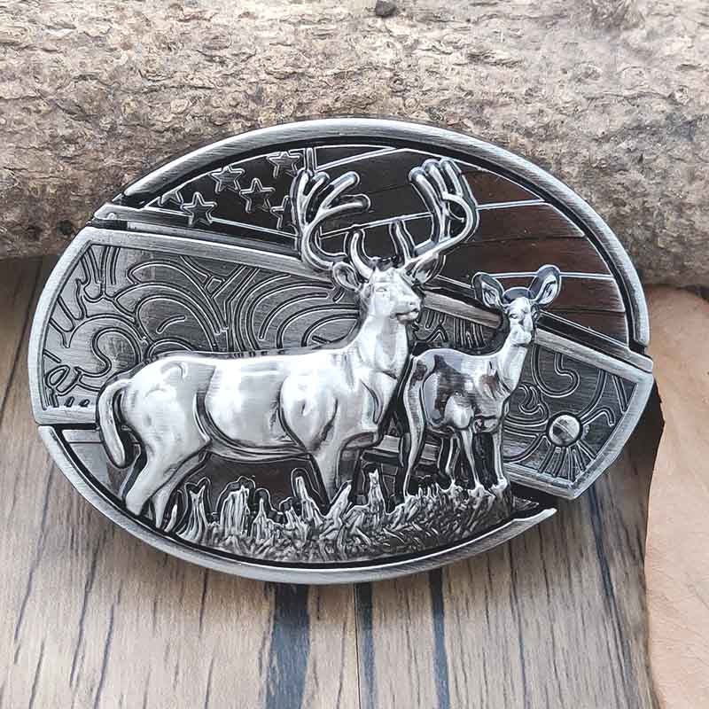Western Deer Belt Buckle for Cowboys and Cowgirls