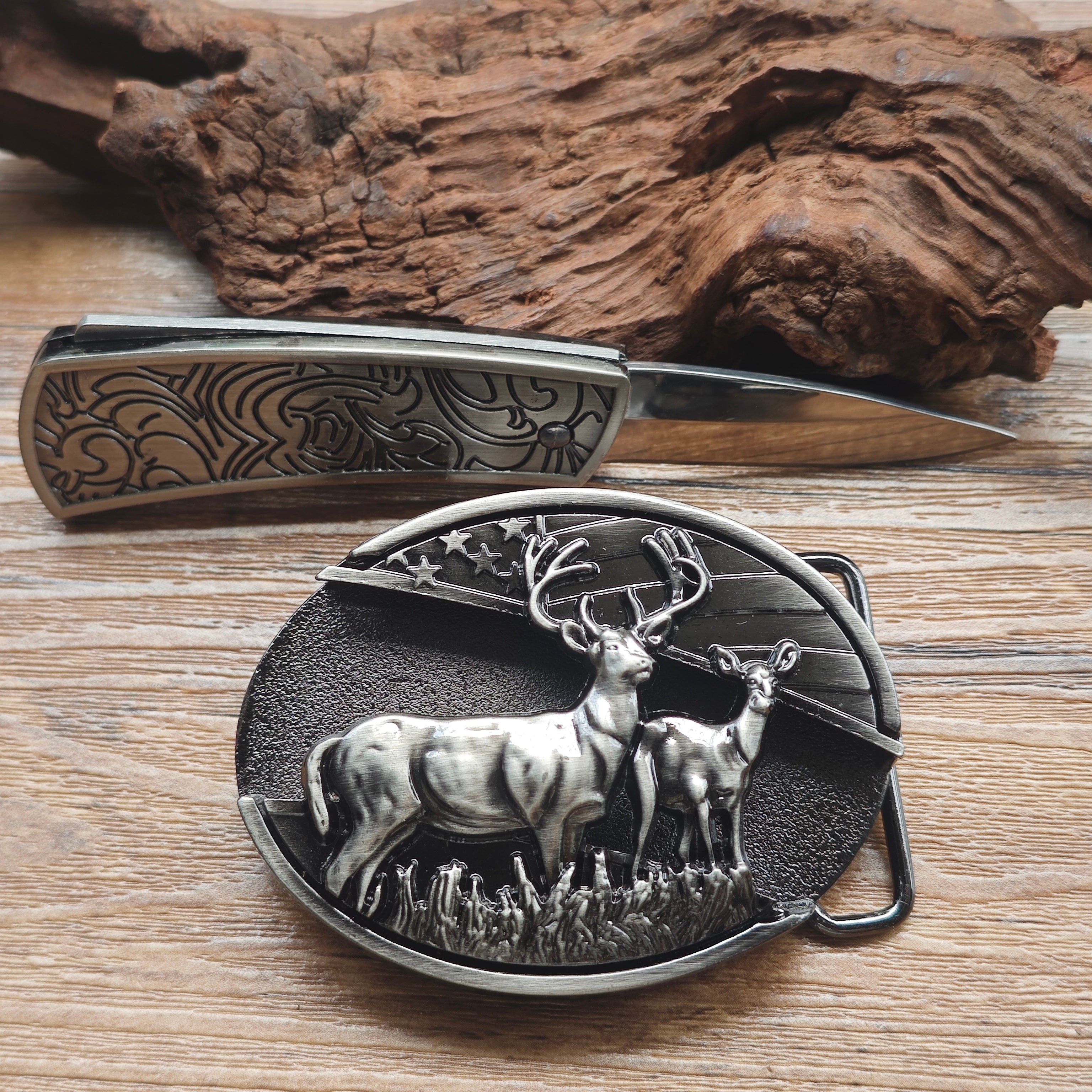 Western Deer Belt Buckle for Cowboys and Cowgirls